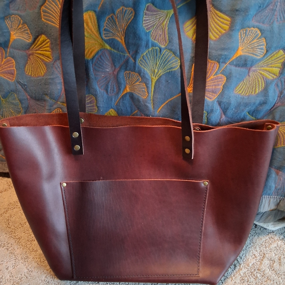 Portland Leather Large Tote "Cognac" NWOT
